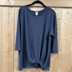 Matty M 3/4 Sleeve Knot-Front Top, large